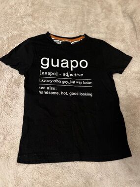 Denim Flower - KDenim & Flower Kids Black “Guapo” Graphic T-Shirt Size 5/6